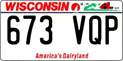 WI license plate 673VQP