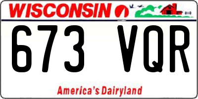WI license plate 673VQR