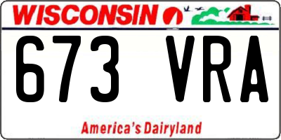 WI license plate 673VRA