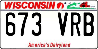 WI license plate 673VRB