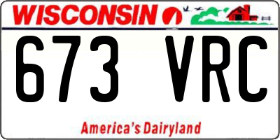 WI license plate 673VRC