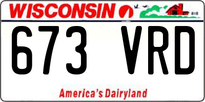 WI license plate 673VRD