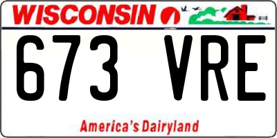 WI license plate 673VRE