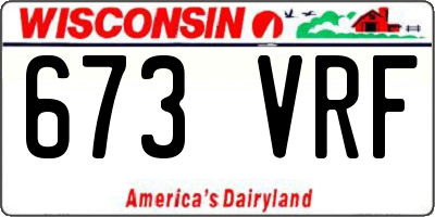 WI license plate 673VRF
