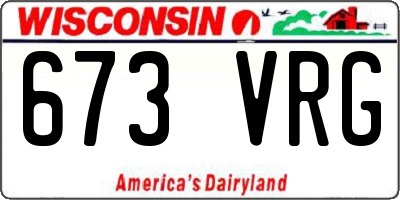 WI license plate 673VRG