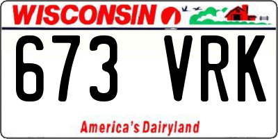 WI license plate 673VRK