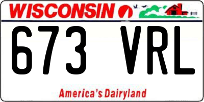 WI license plate 673VRL