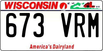 WI license plate 673VRM
