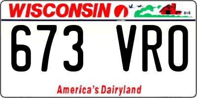 WI license plate 673VRO