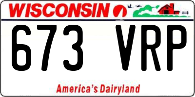 WI license plate 673VRP