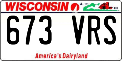 WI license plate 673VRS