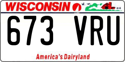 WI license plate 673VRU