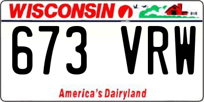 WI license plate 673VRW