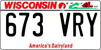 WI license plate 673VRY