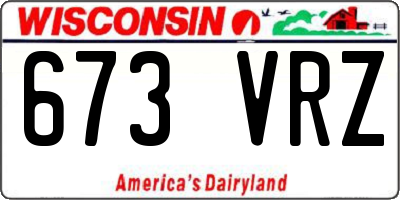 WI license plate 673VRZ