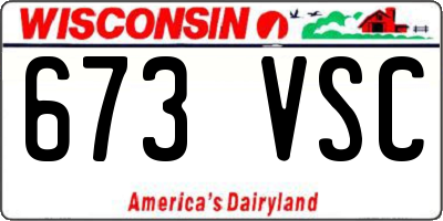 WI license plate 673VSC