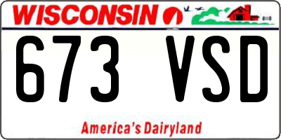 WI license plate 673VSD