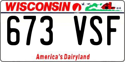 WI license plate 673VSF