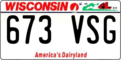 WI license plate 673VSG