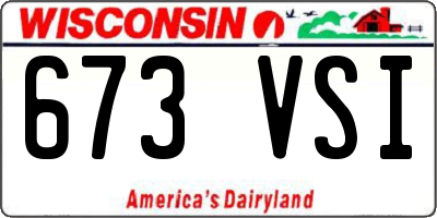 WI license plate 673VSI