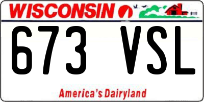 WI license plate 673VSL