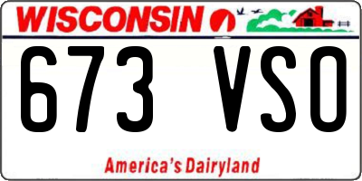WI license plate 673VSO