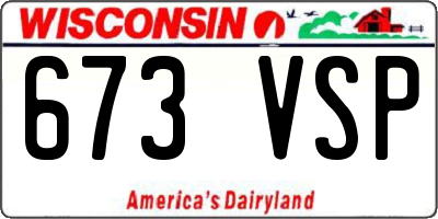 WI license plate 673VSP