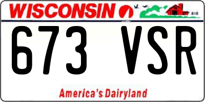 WI license plate 673VSR