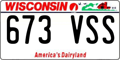 WI license plate 673VSS