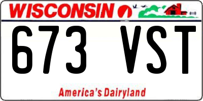WI license plate 673VST