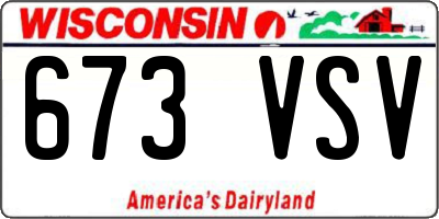 WI license plate 673VSV