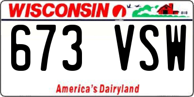WI license plate 673VSW