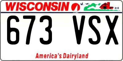 WI license plate 673VSX