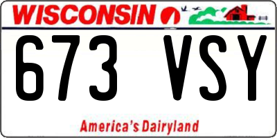 WI license plate 673VSY