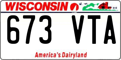 WI license plate 673VTA