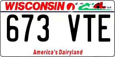 WI license plate 673VTE