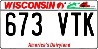 WI license plate 673VTK