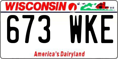 WI license plate 673WKE