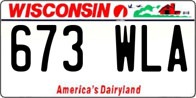 WI license plate 673WLA
