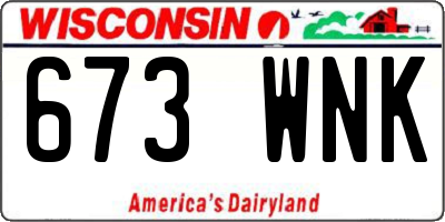 WI license plate 673WNK