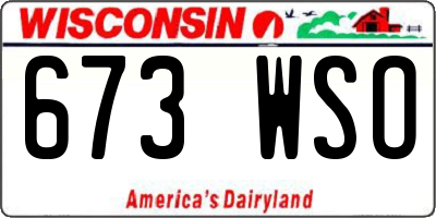 WI license plate 673WSO