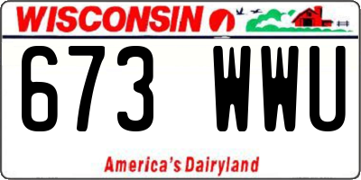 WI license plate 673WWU