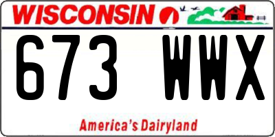 WI license plate 673WWX