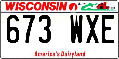 WI license plate 673WXE