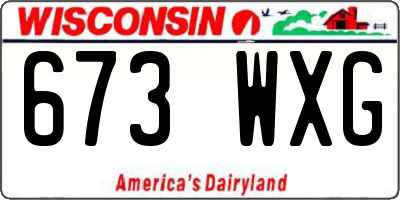 WI license plate 673WXG
