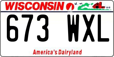 WI license plate 673WXL