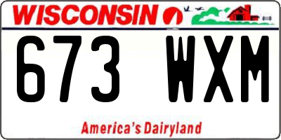 WI license plate 673WXM