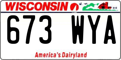 WI license plate 673WYA