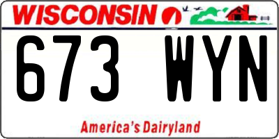 WI license plate 673WYN