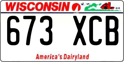 WI license plate 673XCB
